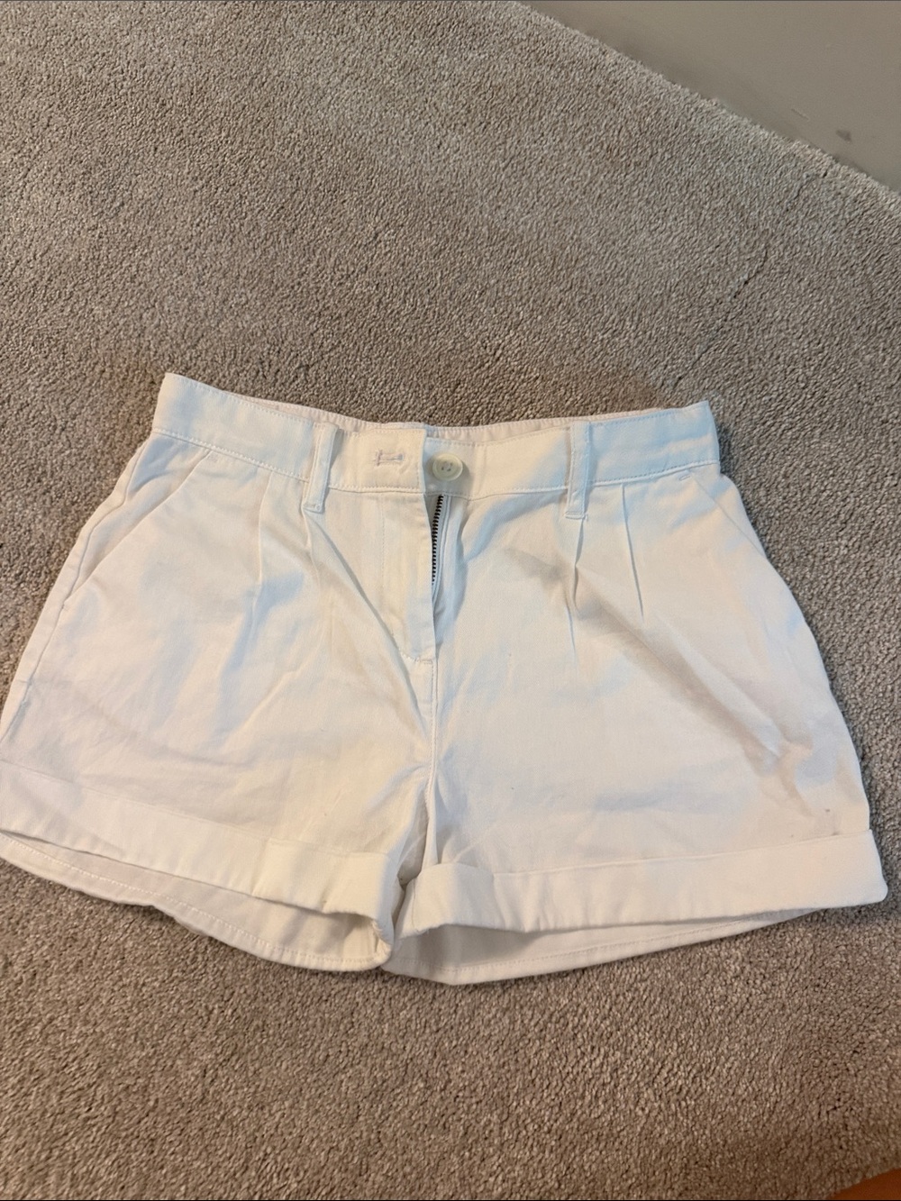 Crewcuts White Pleated Cuffed Shorts